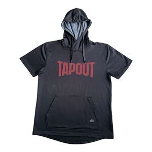 Tapout Sweater Men Extra‎ Small Black Athletic Short Sleeve Sweatshirt Hoodie